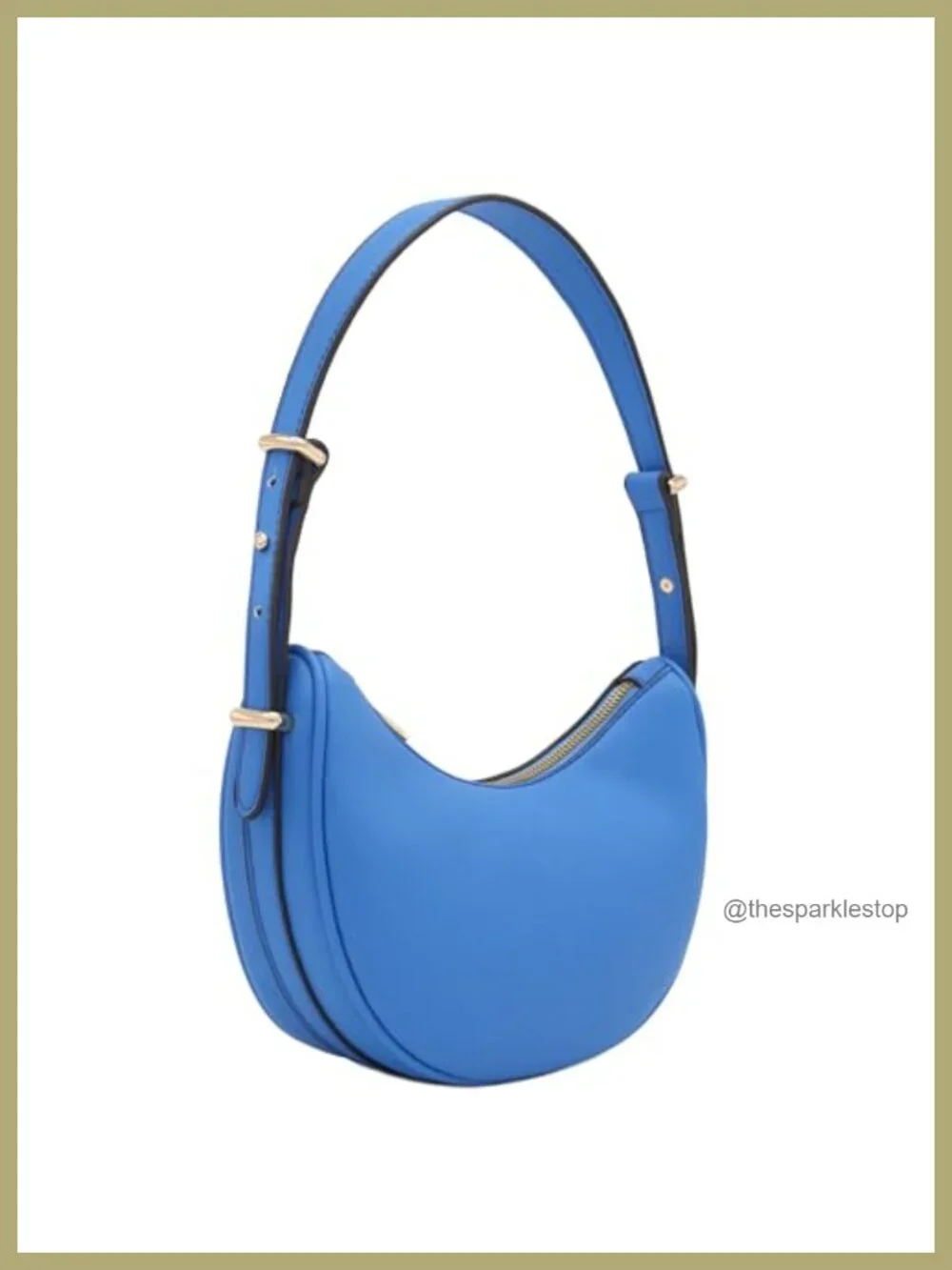Faux Leather Baguette Shoulder Bag, Adjustable Strap, Gold Hardware